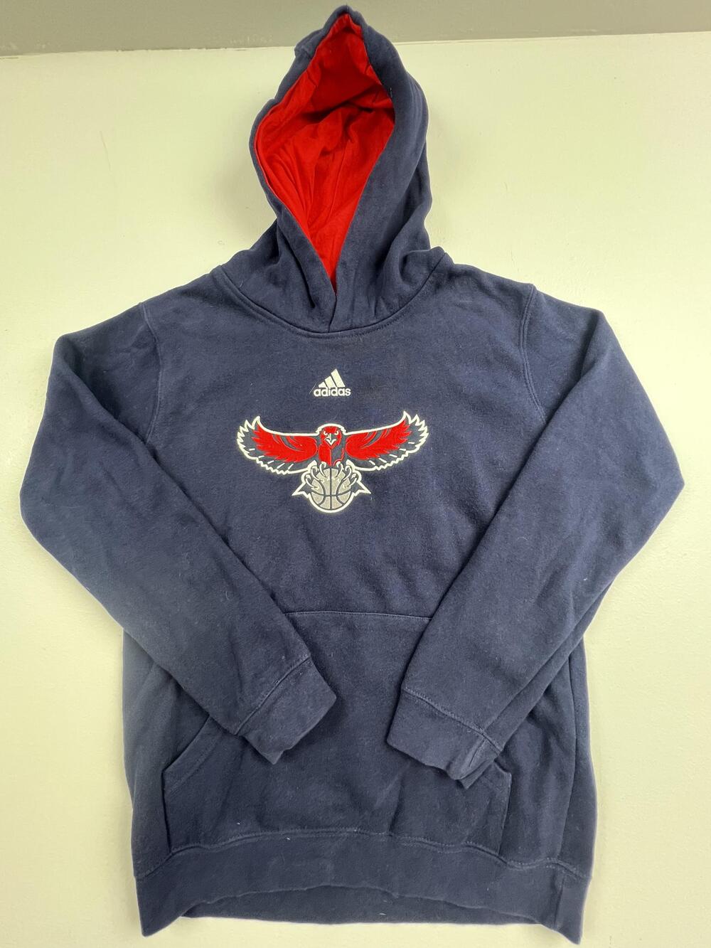 Atlanta Hawks Sweatshirt Boys Medium Blue NBA Basketball Adidas Hoodie